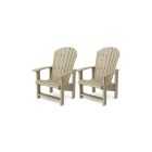 Heritage Upright Adirondack Chairs Set of 2 in Weathered Wood