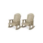 Heritage Adirondack Rocking Chairs Set of 2 in Weathered Wood