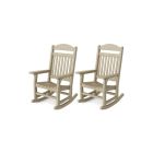 Heritage Traditional Rocking Chairs Set of 2 in Weathered Wood