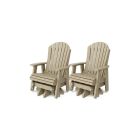 Heritage Adirondack Swivel Glider Chair Set of 2 in Weathered Wood
