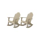 Classic Adirondack Rocking Chairs Set of 2 in Weathered Wood