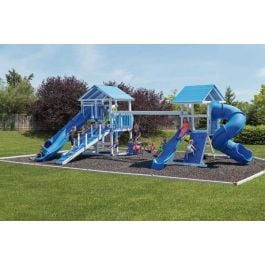 Amish Made Backyard Playstation Two Tower Vinyl Swing Set Model 278