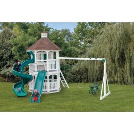 Amish Made Backyard Playstation Octagon Playhouse Vinyl Swing Set
