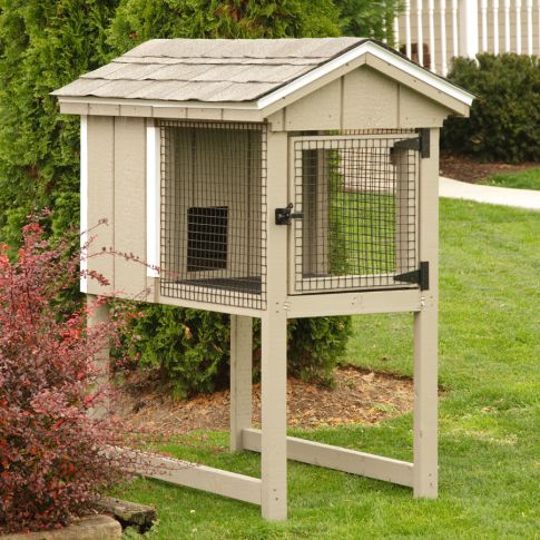 Amish Made 4x2 ft Single Rabbit Hutch with Duratemp Siding