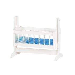 Amish Made Doll Swinging Cradle - White