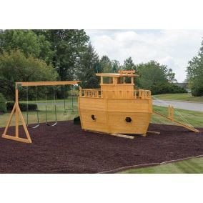 Amish Made 12 ft Wooden Tug Boat Playground Set