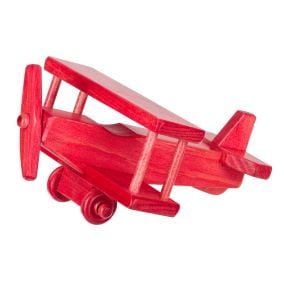Amish Made Wooden Small Toy Airplane - Red