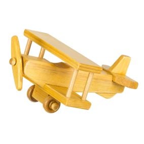 Amish Made Wooden Small Toy Airplane - Yellow
