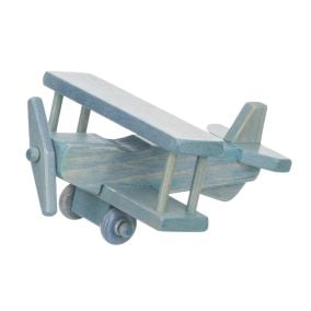 Amish Made Wooden Small Toy Airplane - Baby Blue