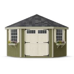 Amish Colonial 5 Corner Shed Kit with Transom Windows