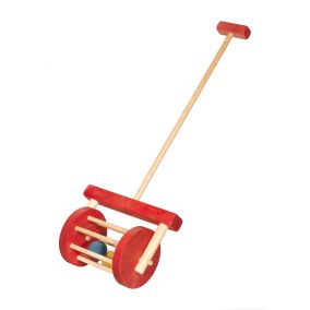 Amish Made Wooden Toy Block Roller - Red & Natural