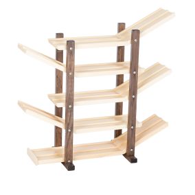Amish Wooden Toy Car Roller Racetrack - Walnut & Natural