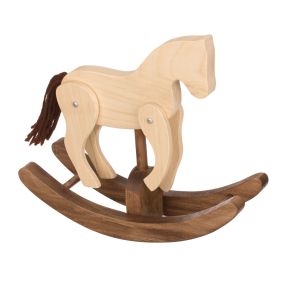 Amish Made Wooden Toy Clakity Horse - Walnut & Natural