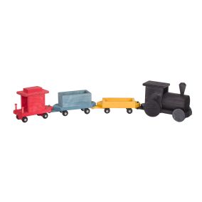 Amish Made Wooden Toy Freight Train - Painted