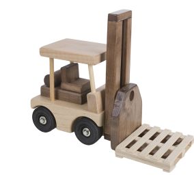 Amish Made Wooden Toy Fork Lift - Walnut & Natural