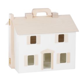 Amish Made Folding Doll House - White & Natural