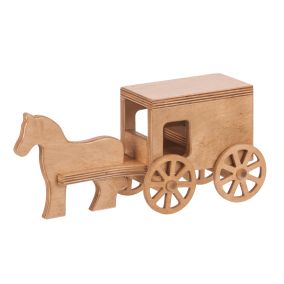 Amish Made Wooden Toy Horse & Buggy - Harvest