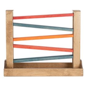 Amish Made Wooden Marble Roller - Red & Orange & Blue