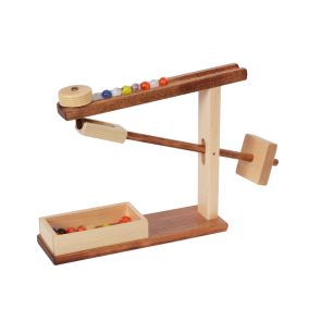 Amish Made Wooden Toy Marble Machine - Walnut & Natural