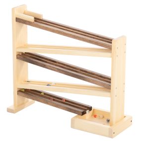 Amish Made Wooden Toy Marble Racetrack - Walnut & Natural