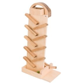 Amish Made Wooden Marble Launcher - Harvest & Natural