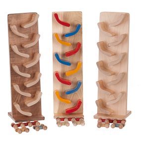 Amish Made Wooden Toy Mini Car Roller - Walnut & Natural