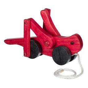 Amish Made Wooden Pull Toy Grasshopper - Red