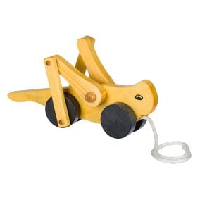 Amish Made Wooden Pull Toy Grasshopper - Yellow