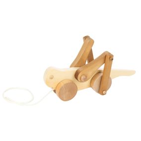 Amish Made Wooden Pull Toy Grasshopper - Harvest & Natural