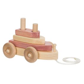 Amish Made Wooden Pull Toy Tug Boat - Rose