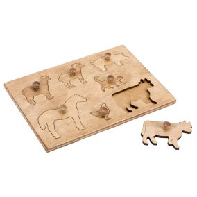 Amish Made Wooden Farm Animal Puzzle Board - Harvest