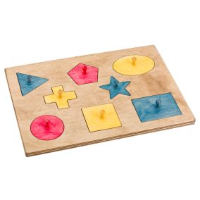 Amish Made Wooden Toy Puzzle Board - Bright