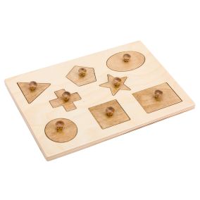 Amish Made Wooden Toy Puzzle Board - Harvest & Natural
