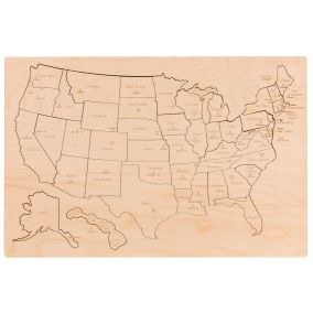 Amish Made Wooden United States Puzzle
