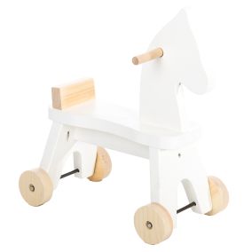 Amish Made Wooden Riding Horse - White