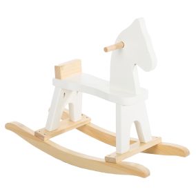 Amish Made Wooden Riding Rocking Horse - White