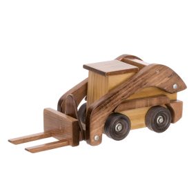 Amish Made Wooden Toy Skid Loader - Walnut & Natural
