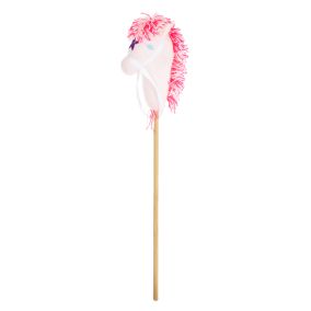 Amish Handmade Toy Stick Horse - Pink