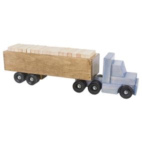 Amish Made Wooden Toy Cargo Truck - Baby Blue