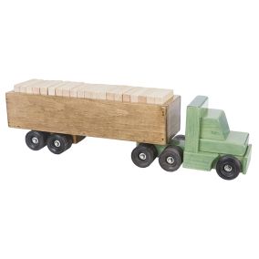 Amish Made Wooden Toy Cargo Truck - Green