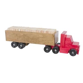 Amish Made Wooden Toy Cargo Truck - Red