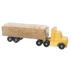 Amish Made Wooden Toy Cargo Truck - Yellow