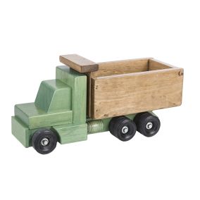 Amish Made Wooden Toy Dump Truck - Green