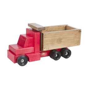 Amish Made Wooden Toy Dump Truck - Red