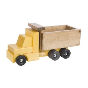 Amish Made Wooden Toy Dump Truck - Yellow