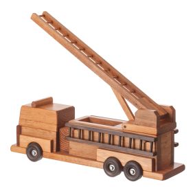 Amish Made Wooden Toy Fire Truck - Harvest