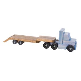 Amish Made Wooden Toy Low Boy Truck - Baby Blue