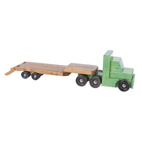 Amish Made Wooden Toy Low Boy Truck - Green