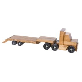 Amish Made Wooden Toy Low Boy Truck - Harvest