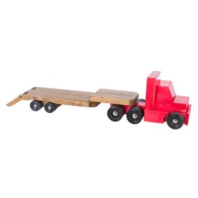 Amish Made Wooden Toy Low Boy Truck - Red